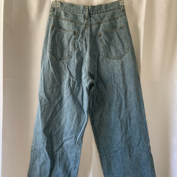 SHEKOU - BAGGY WIDE LEG JEANS - SIZE L - Picture 1 of 5